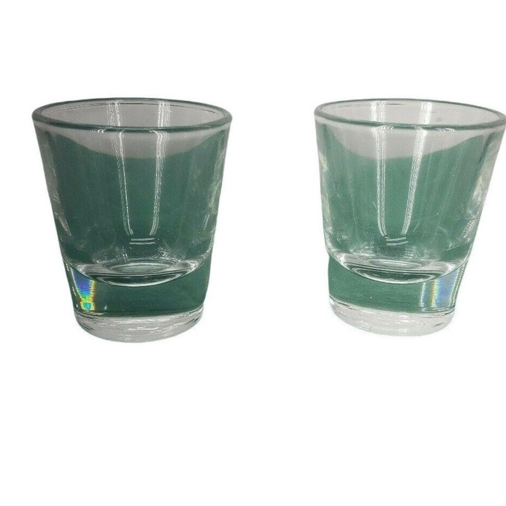 Classic Plain Shot Glasses Clear Shooters‎ 1.5oz Set of 2 USA Made Barware